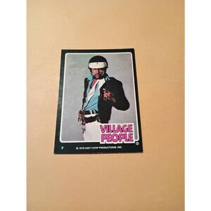 Vintage 1979 Village People Trading Card #7  Disco Era Vintage Music Collectible